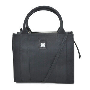 Balenciaga Trade Shoulder Handbag Shoulder Bag Black Canvas